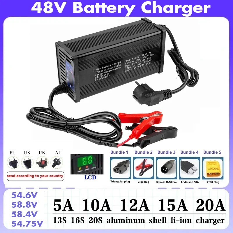 84V 20A Smart Charger - Carregador de bateria de lítio para