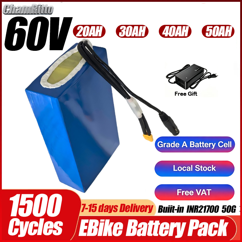 60V 50Ah Electric Scooter Battery - Bicicleta elétrica 60V 1500W, bateria 20ah