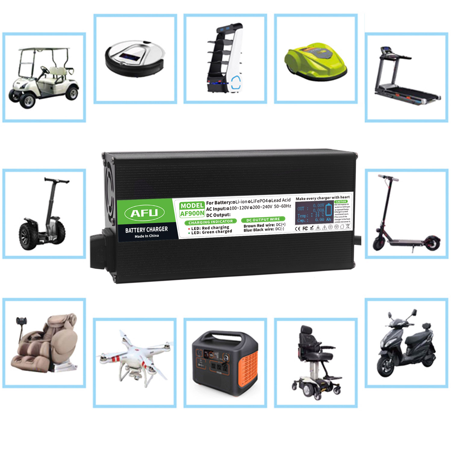 Carregador de bateria lifepo4  - 84V 20A Smart Charger avaliação e preço